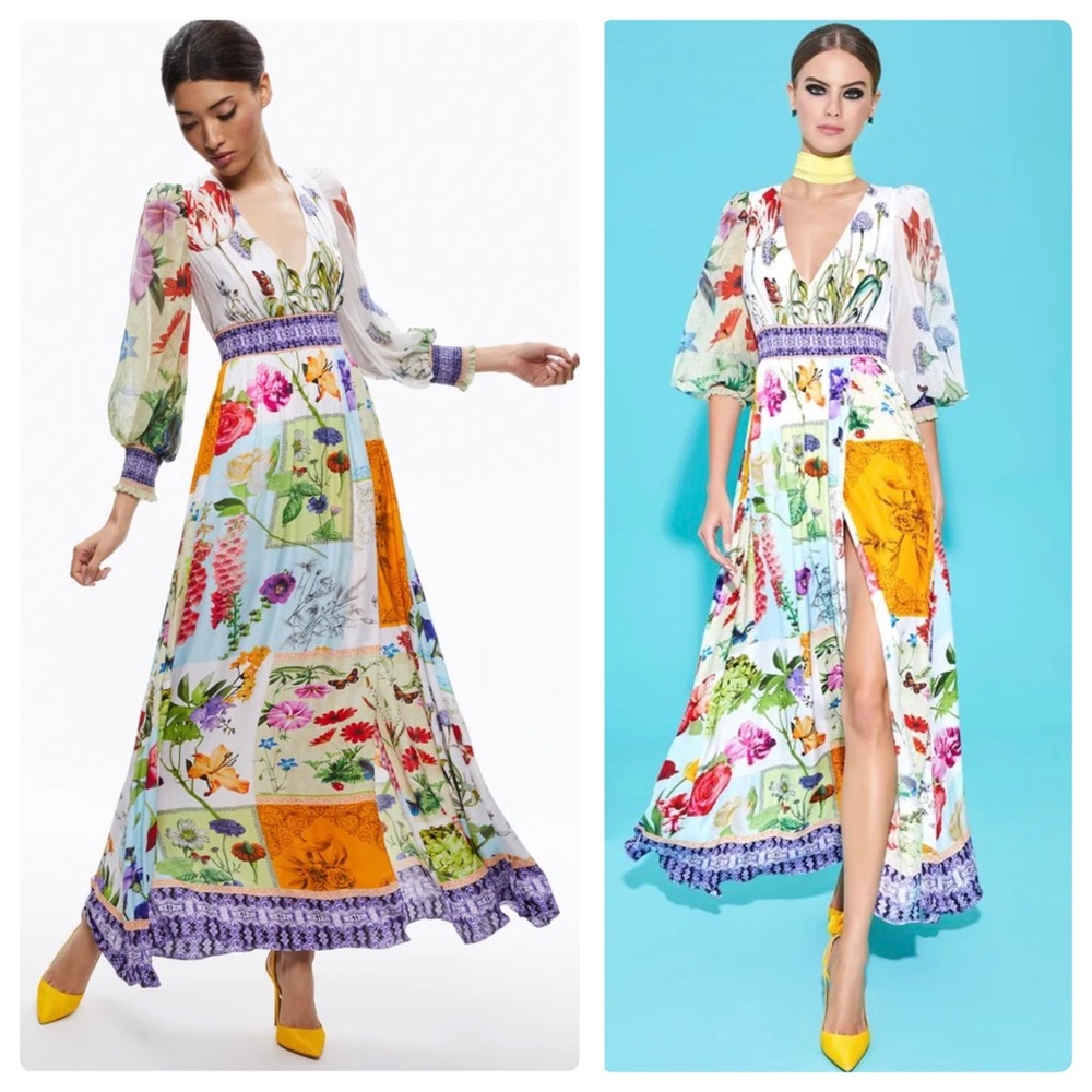 ALICE + OLIVIA Bellamy V-neck Maxi Dress